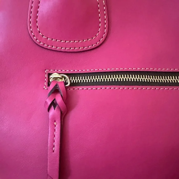 Dooney & Bourke Florentine Leather Pocket Shopper Tote W/ Double Front Pockets - Picture 16 of 16